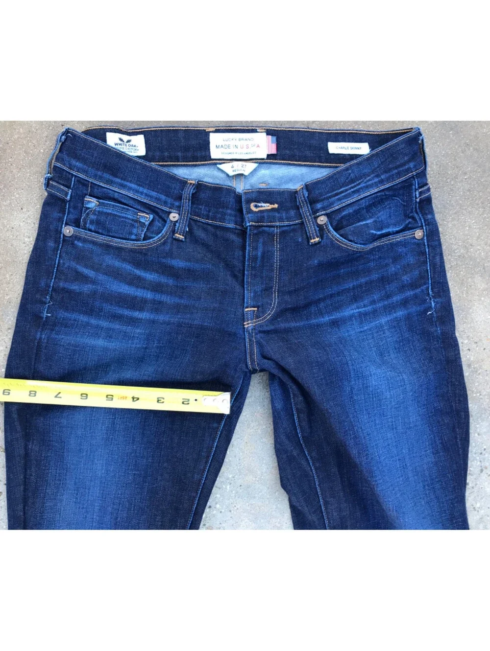 Lucky Brand White Oak Cone Denim Lolita Skinny Jeans 4/27 Made USA fit 28Wx32L